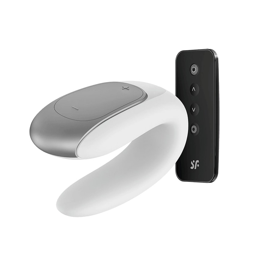 Vibrador para Casal Recarregável em Silicone com 10 Modos de Vibrações, Controle Remoto e Aplicativo - Satisfyer Double Fun | 9,3 x 4,2 cm | Disponível em 3 Cores - 11