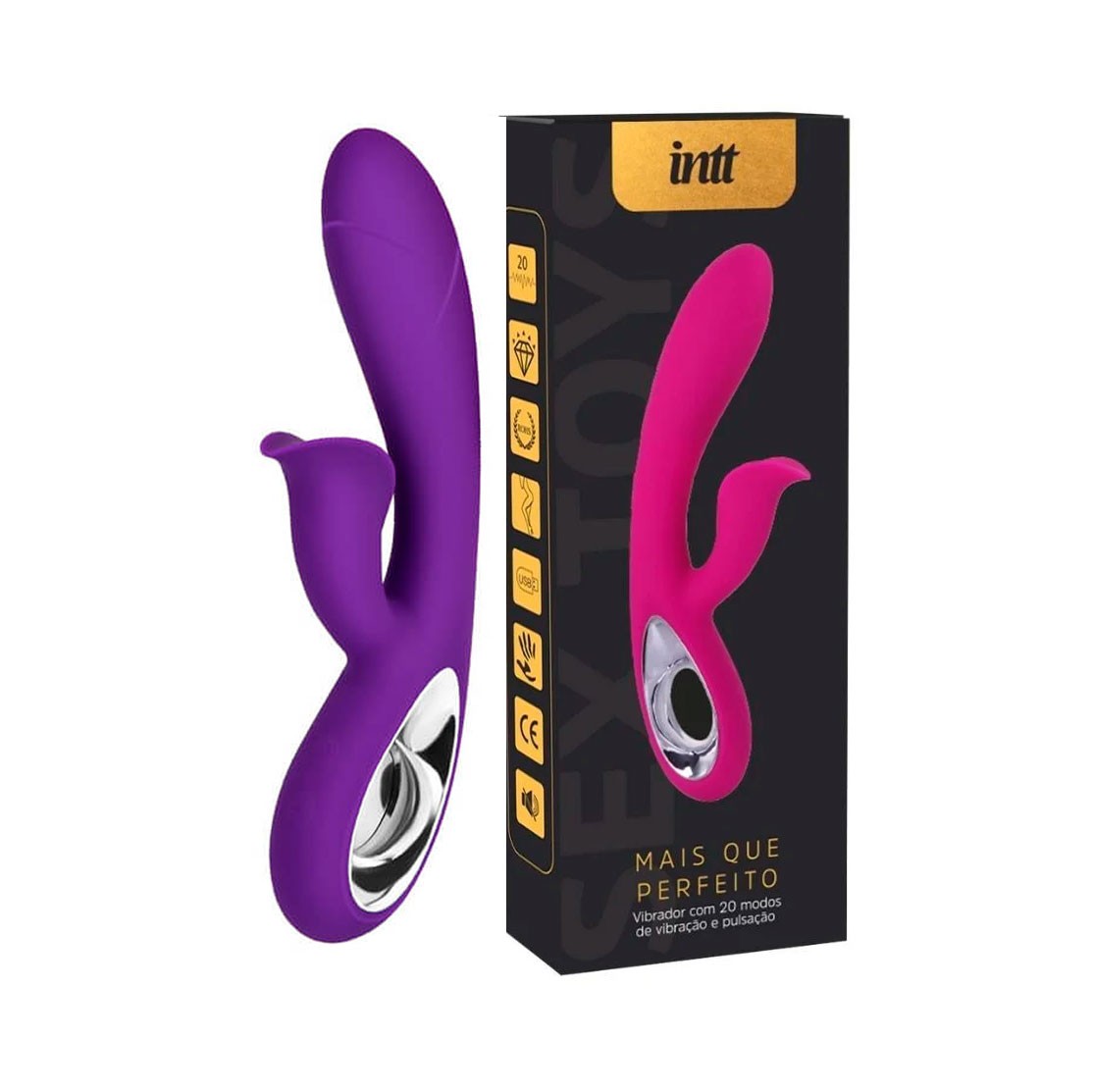 Vibrador de Clitóris e Ponto G Recarregável com 20 Modos de Vibrações - Intt Mais que Perfeito | Disponível em 2 Cores - 1