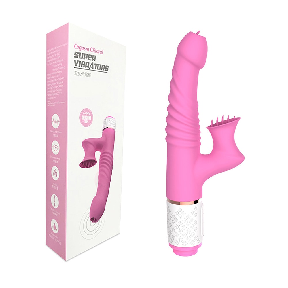 Vibrador de Clitóris e Ponto G Recarregável com Função Aquecimento, 7 Movimentos Vai e Vem e 7 Modos de Vibrações em Movimentos de Língua - Super Vibrators | 13 x 3,3 cm - 2