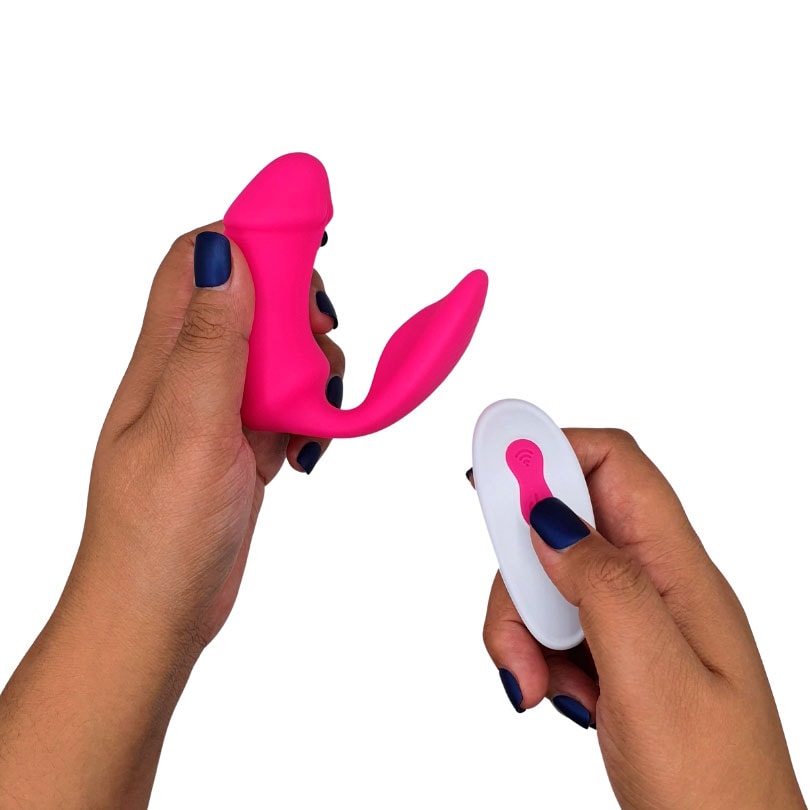 Vibrador de Clitóris e Ponto G Recarregável em Silicone com  9 Modos de Vibrações e Controle Remoto Sem Fio - S-hande Sparrow-RCT | 17,0 x 3,3cm | Disponível em 2 Cores - 8