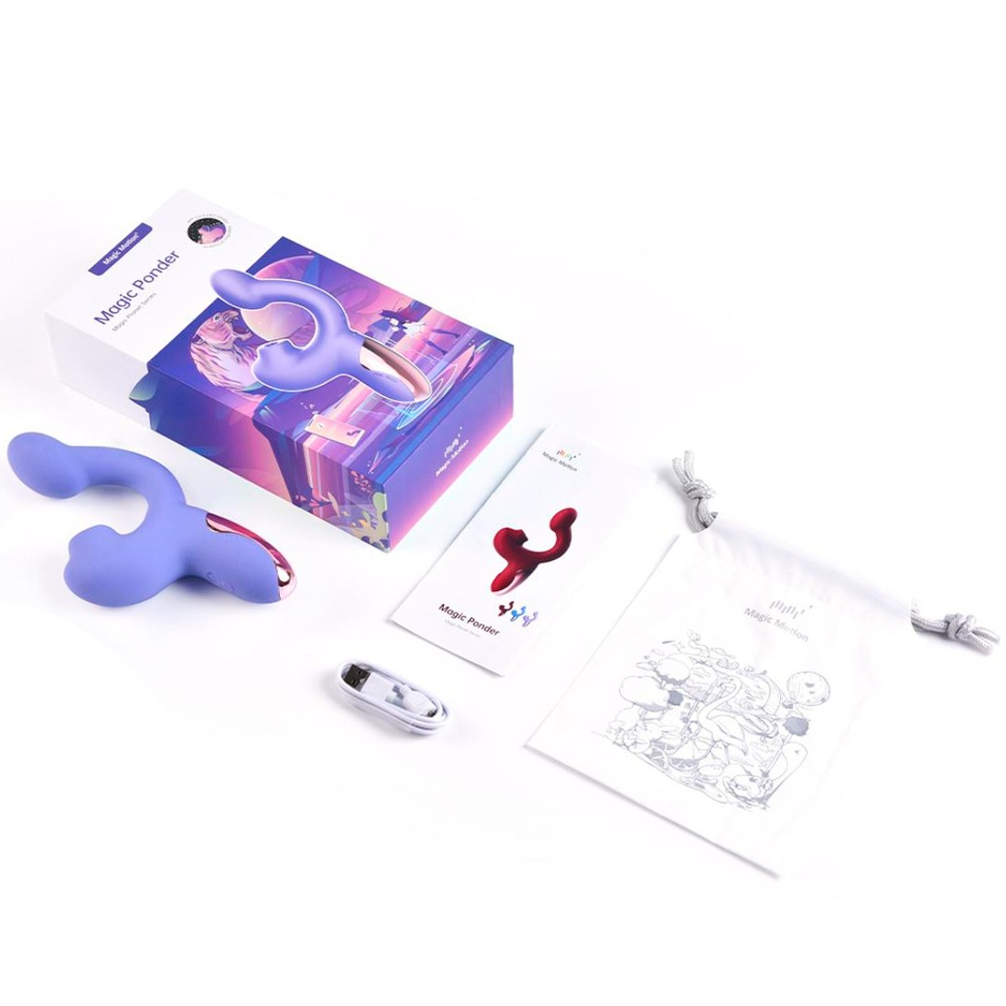 Vibrador de Dupla Estimulação com 10 Modos de Vibração, App Interativo e Recarregável via USB - Magic Motion Magic Ponder | 12 x 3,8 cm - 3