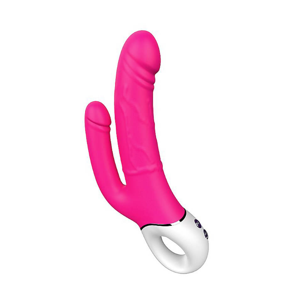 Vibrador com Dupla Penetração em Formato de Pênis, Recarregável com 9 Modos de Vibração - S-Hande Jakiro | Disponível em 2 Cores - 5