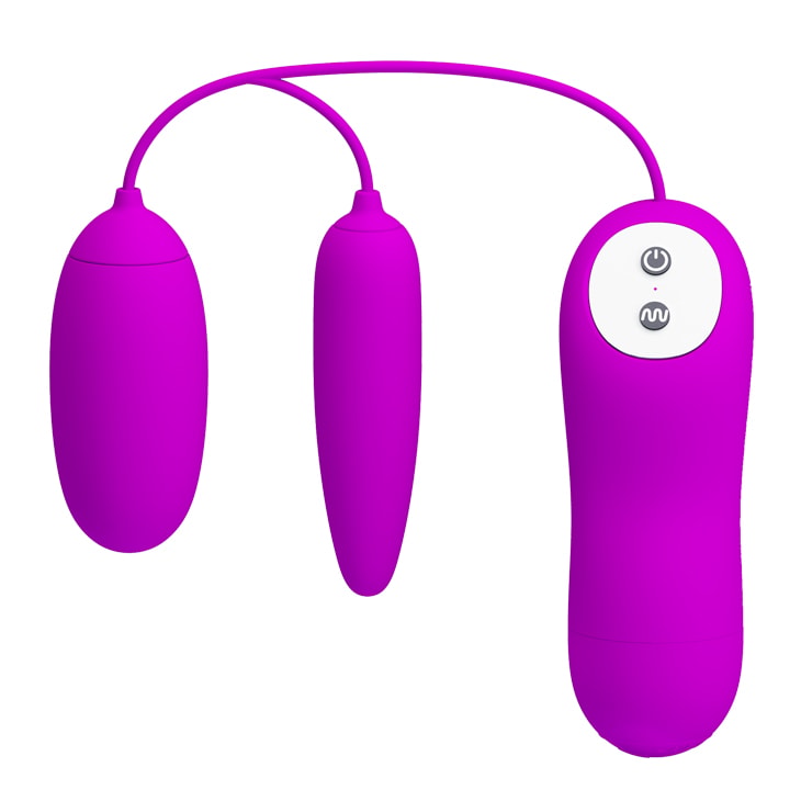 Vibrador Duplo Revestido em Silicone com 12 Modos de Vibrações e Controle Remoto com Fio - Pretty Love Irma | 5,8 x 2,6 cm - 2
