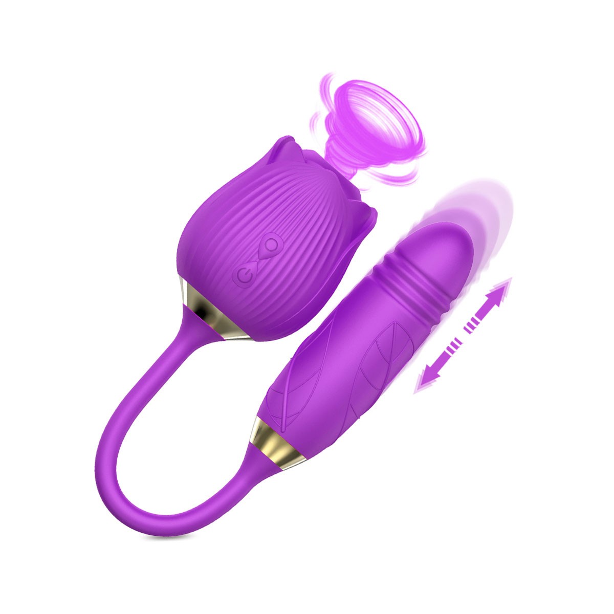 Vibrador Duplo Flexível em Silicone com 10 Tipos de Movimento de Vai e Vem e Pulsações - Vibrator | Disponível em 2 cores - 4