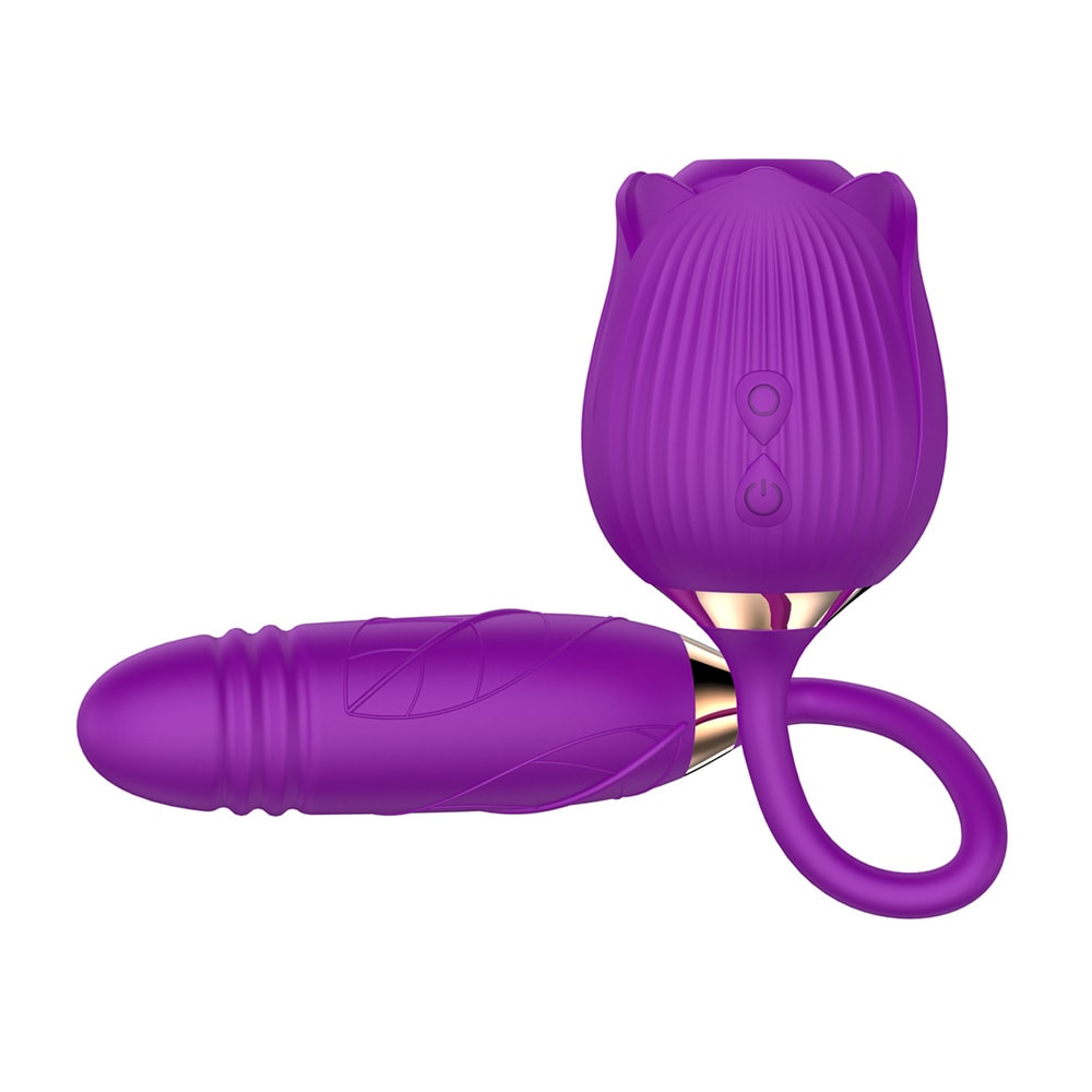 Vibrador Duplo Flexível em Silicone com 10 Tipos de Movimento de Vai e Vem e Pulsações - Vibrator | Disponível em 2 cores - 5