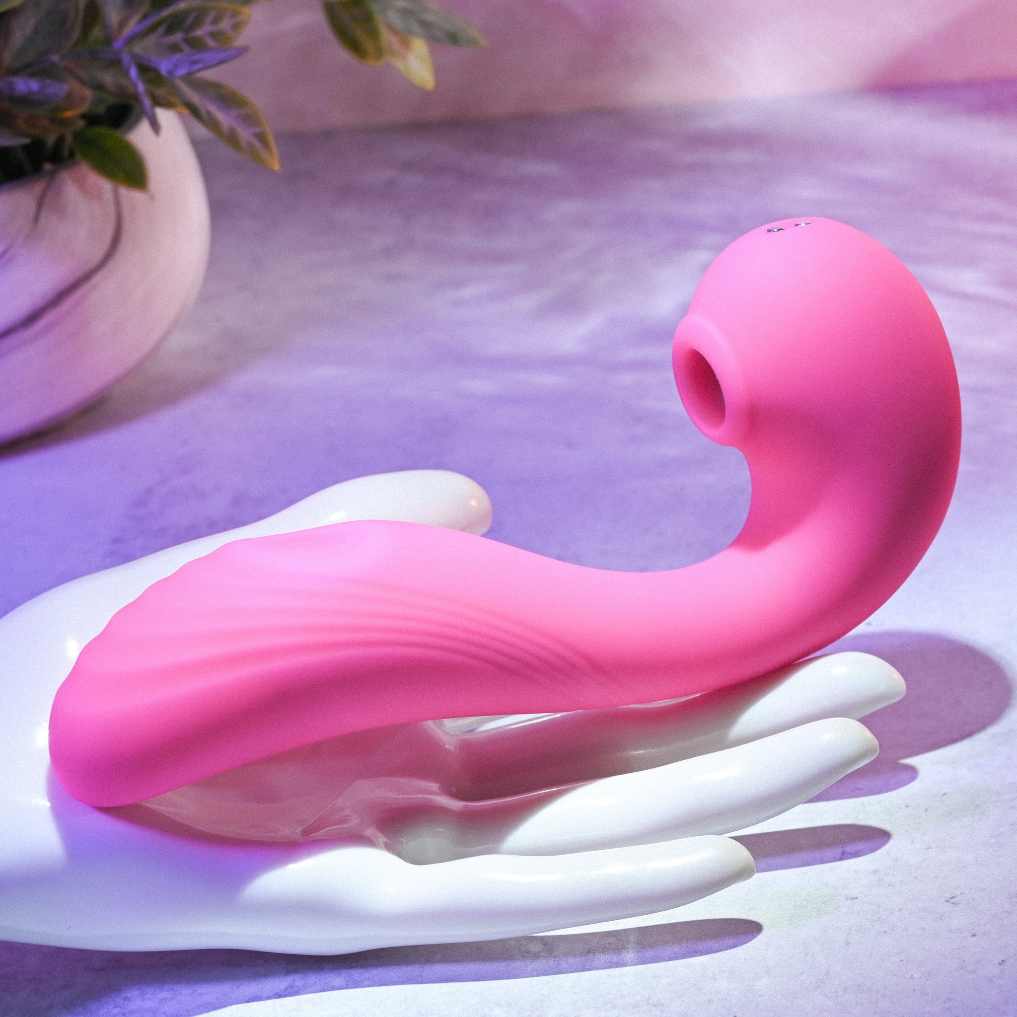 Vibrador Duplo Recarregável com 3 Motores,  Língua Estimuladora, Pulsação e 10 Vibrações - Evolved The Note | 12 x 3,3 cm - 6