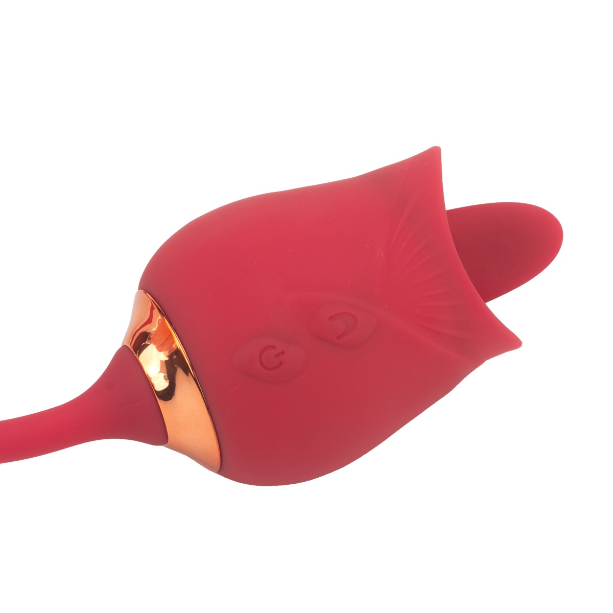Vibrador Duplo Recarregável em Formato de Rosa com 10 Modos de Dedilhado e 10 Movimentos de Língua - SI Flowery | 9 x 2,2 cm | Disponível em 2 Cores - 3