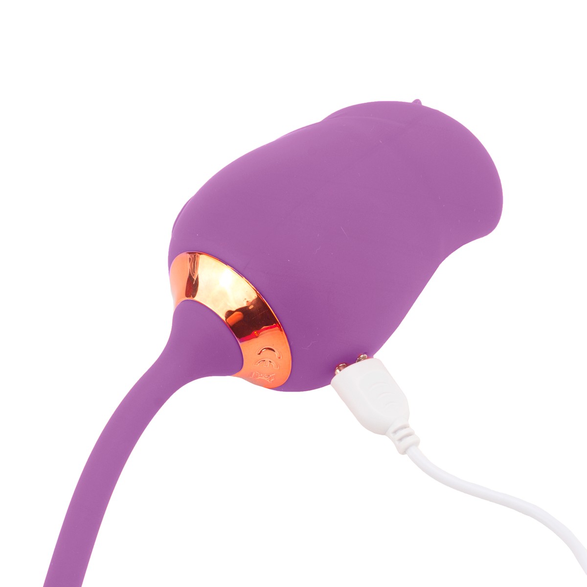 Vibrador Duplo Recarregável em Formato de Rosa com 10 Modos de Dedilhado e 10 Movimentos de Língua - SI Flowery | 9 x 2,2 cm | Disponível em 2 Cores - 7