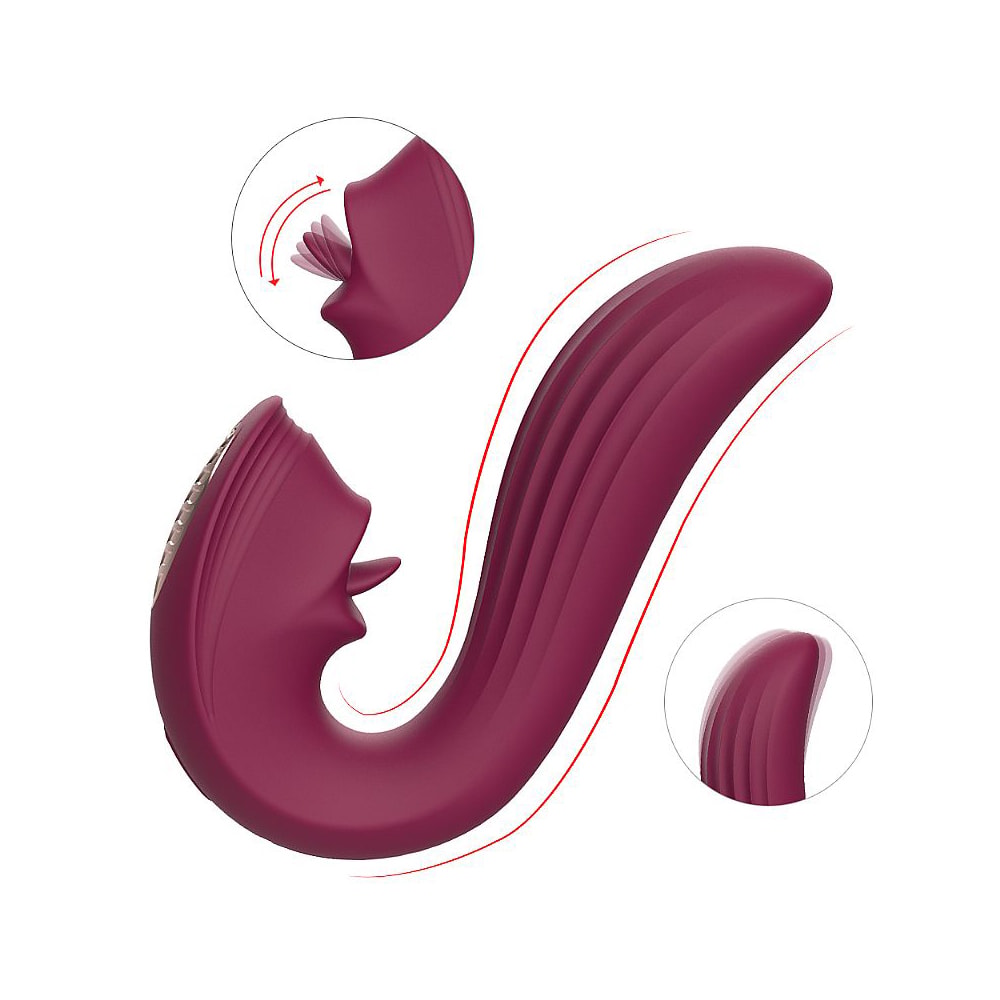 Vibrador Estimulador de Clitóris e Ponto G com 9 Modos de Vibração e Língua Estimuladora - Velvet Kiss S-Hande | Disponível em 2 Cores - 2