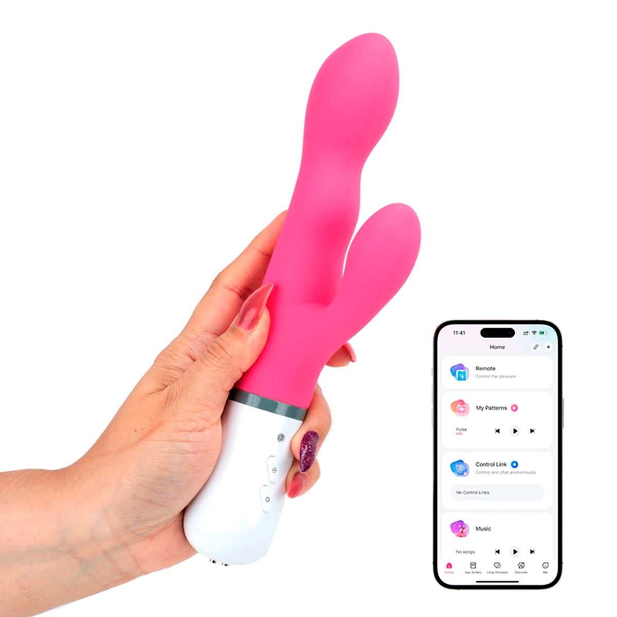 Vibrador Estimulador de Ponto G e Clítoris com Controle por Aplicativo, 7 Modos de Vibração e 3 Velocidades de Rotação - Lovense Nora | 12 x 3,7 cm - 1