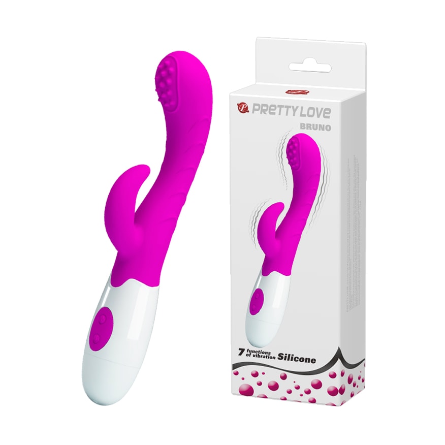 Vibrador Estimulador de Ponto G e Clitóris em Silicone com 7 Modos de Vibração - Pretty Love Bruno | 9,9 x 2,9 cm - 2