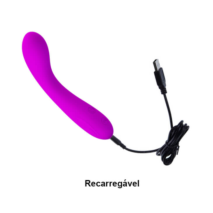 Vibrador Estimulador de Ponto G Recarregável em Soft Touch com 30 Modos de Vibração - Pretty Love Tony - 16 x 3,1 cm - 7