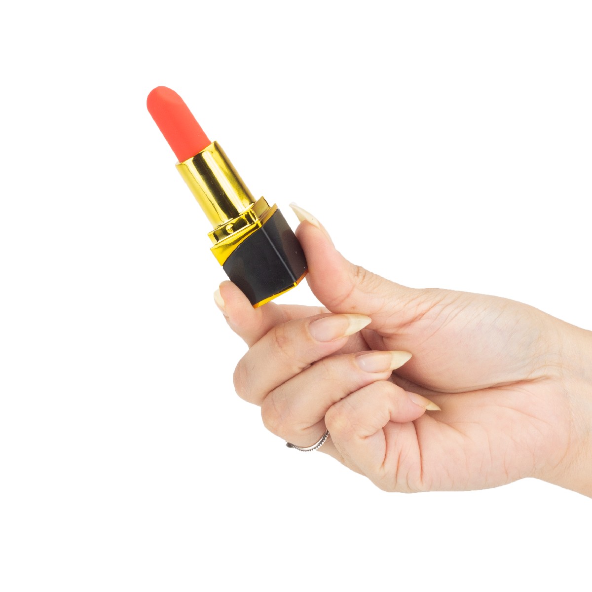 Vibrador no Formato de Batom com 10 Modos de Vibração, Recarregável e Resistente à Água - LipStick Vibrator | 9,2 x 1,3 cm | Disponível em 2 Cores - 4