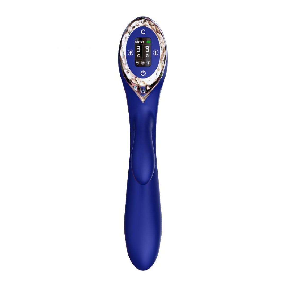Vibrador Inflável Recarregável com Estimulador de Clitóris, Painel de LED e 12 Modos de Vibração - Kistoy A-King | 11,6 x 4,4 cm | Cor: Azul - 2