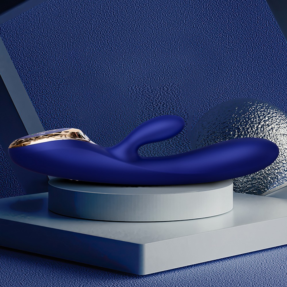 Vibrador Inflável Recarregável com Estimulador de Clitóris, Painel de LED e 12 Modos de Vibração - Kistoy A-King | 11,6 x 4,4 cm | Cor: Azul - 5