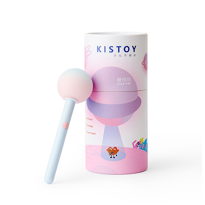 Vibrador Massageador com Formato de Pirulito, 10 Modos de Vibração, Recarregável e Máscara para Dormir - Kistoy Lala Pop - 2