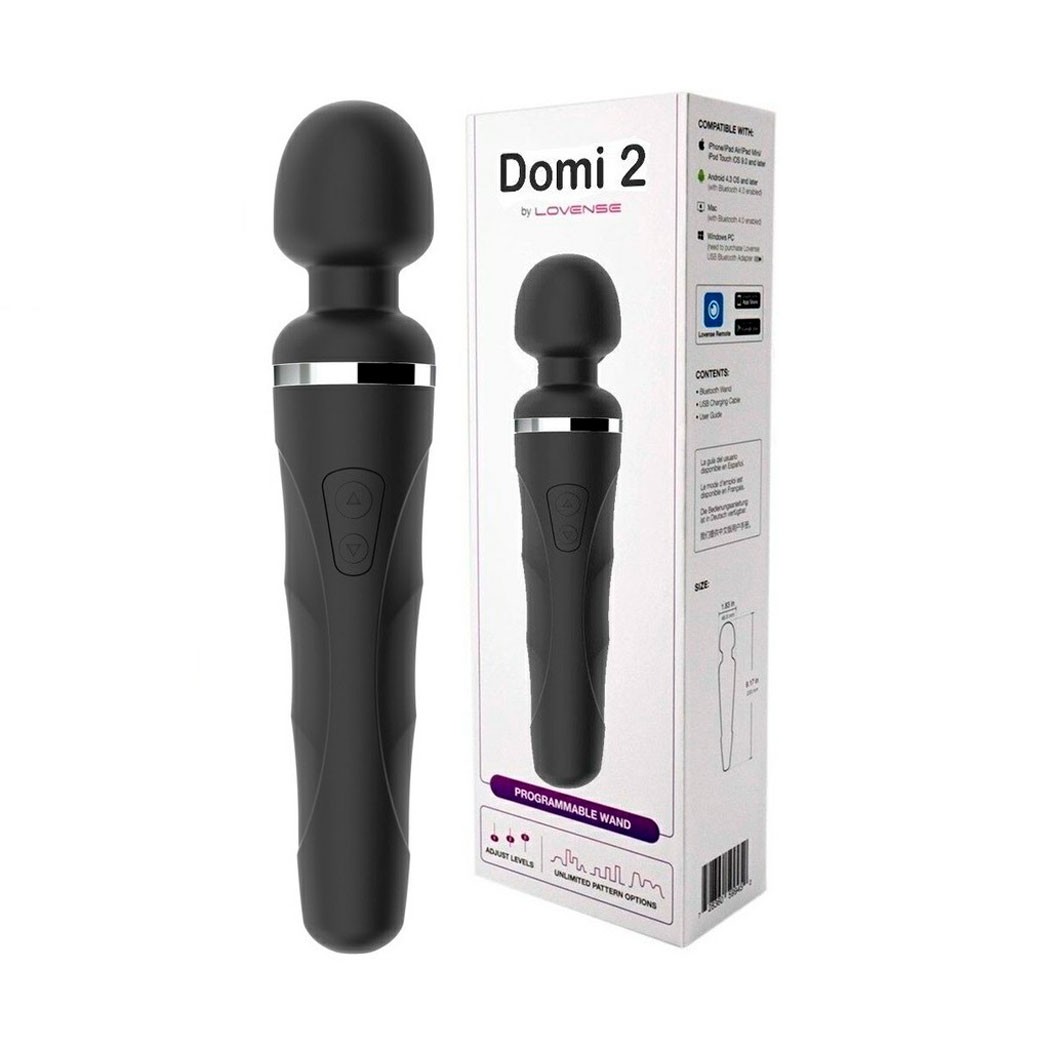 Vibrador Massageador em Silicone no Formato de "Varinha" com 7 Modos de Vibração, Controle por Aplicativo e Carregamento via USB - Lovense Domi 2 |  23,2 x 4,4 cm - 7
