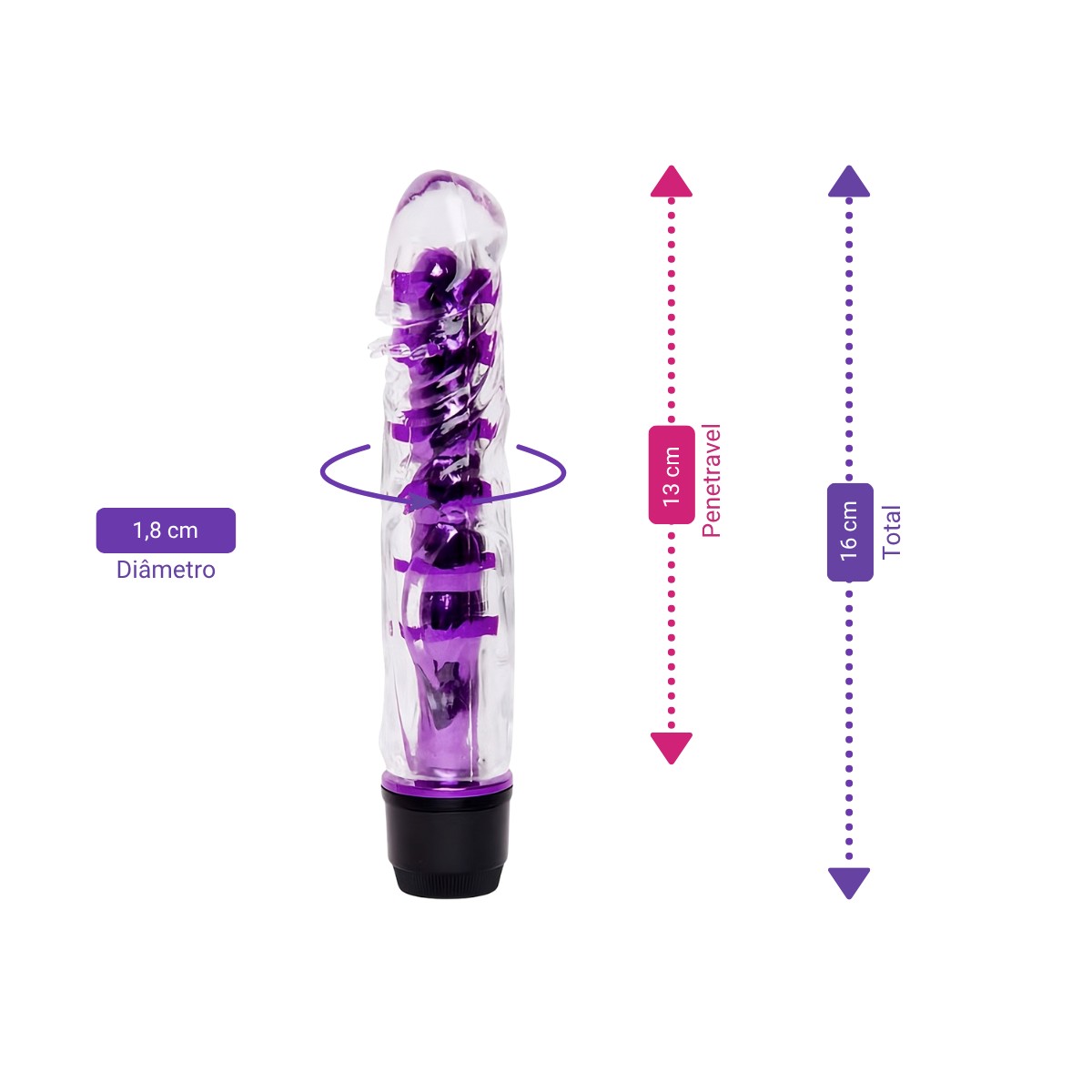 Vibrador Personal com Capa Peniana de Silicone com Textura Massageadora - 14,5 x 3,2 cm | Disponível em 5 Cores - 17