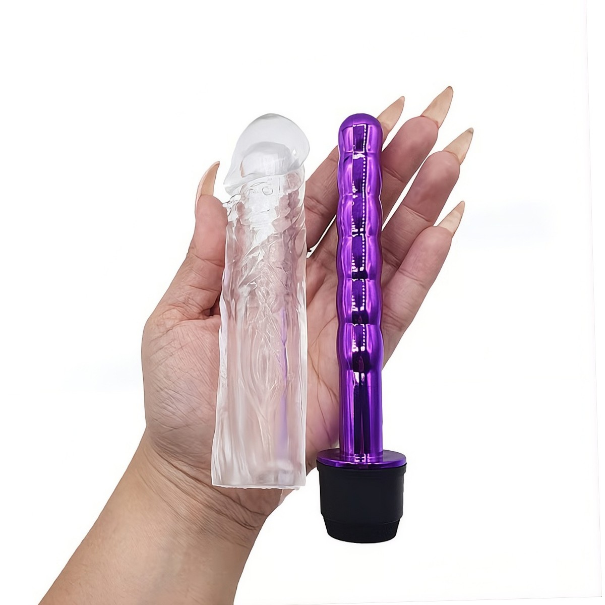 Vibrador Personal com Capa Peniana de Silicone com Textura Massageadora - 14,5 x 3,2 cm | Disponível em 5 Cores - 19