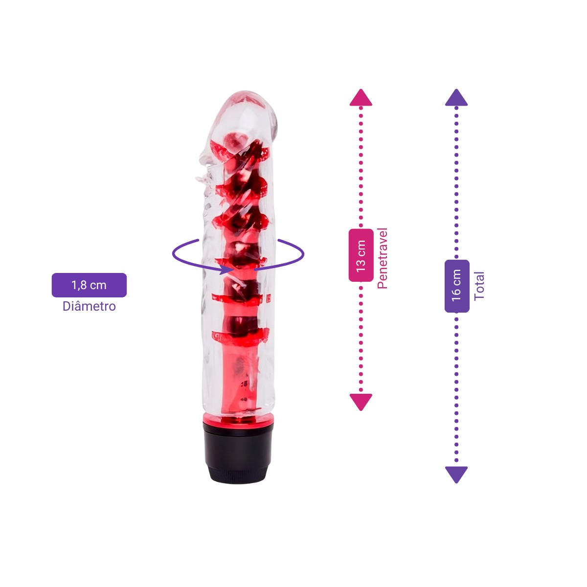 Vibrador Personal com Capa Peniana de Silicone com Textura Massageadora - 14,5 x 3,2 cm | Disponível em 5 Cores - 15