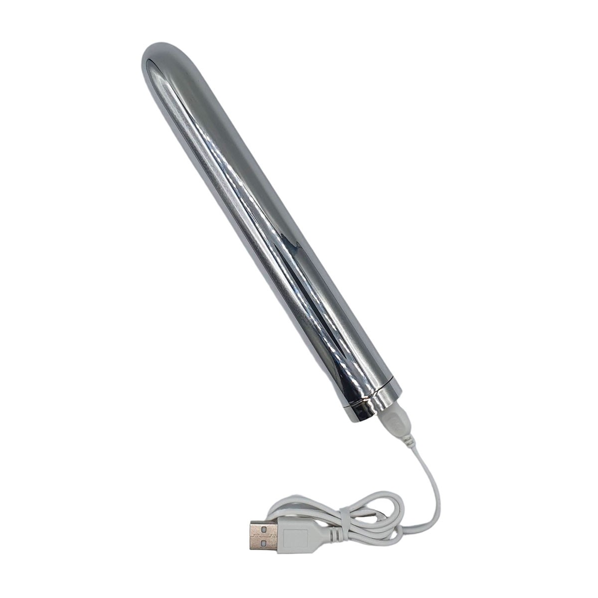 Vibrador Personal  Recarregável  Cromado com 10 Modos de Vibração - Ycolor | 17 x 2,5 cm - 4