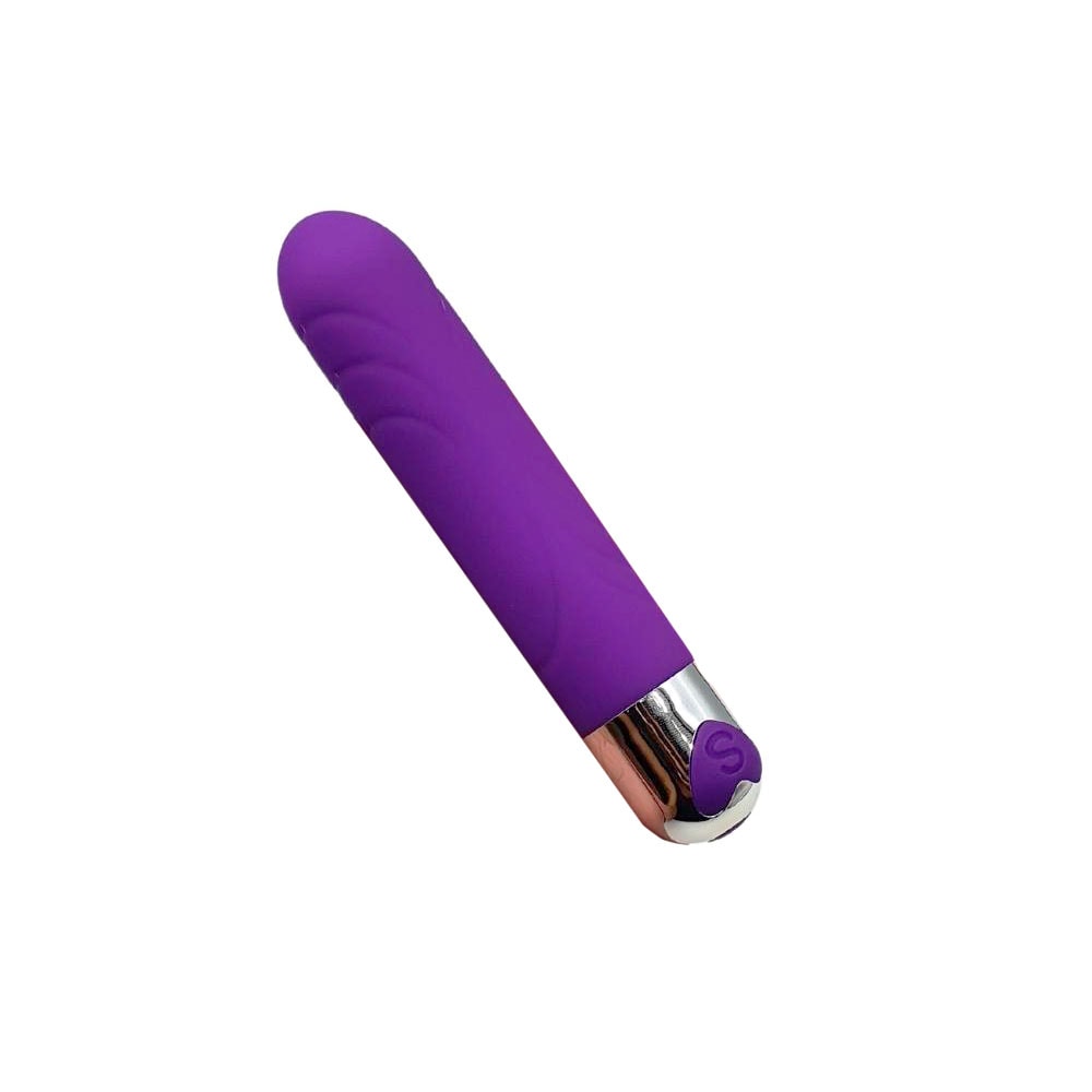Vibrador Personal em Silicone com Textura Anelar, 12 Modos de Vibração e Recarregável - YouVibe G-Spot Vibrator | 10 x 2,4 cm  | Cor: Roxo - 2