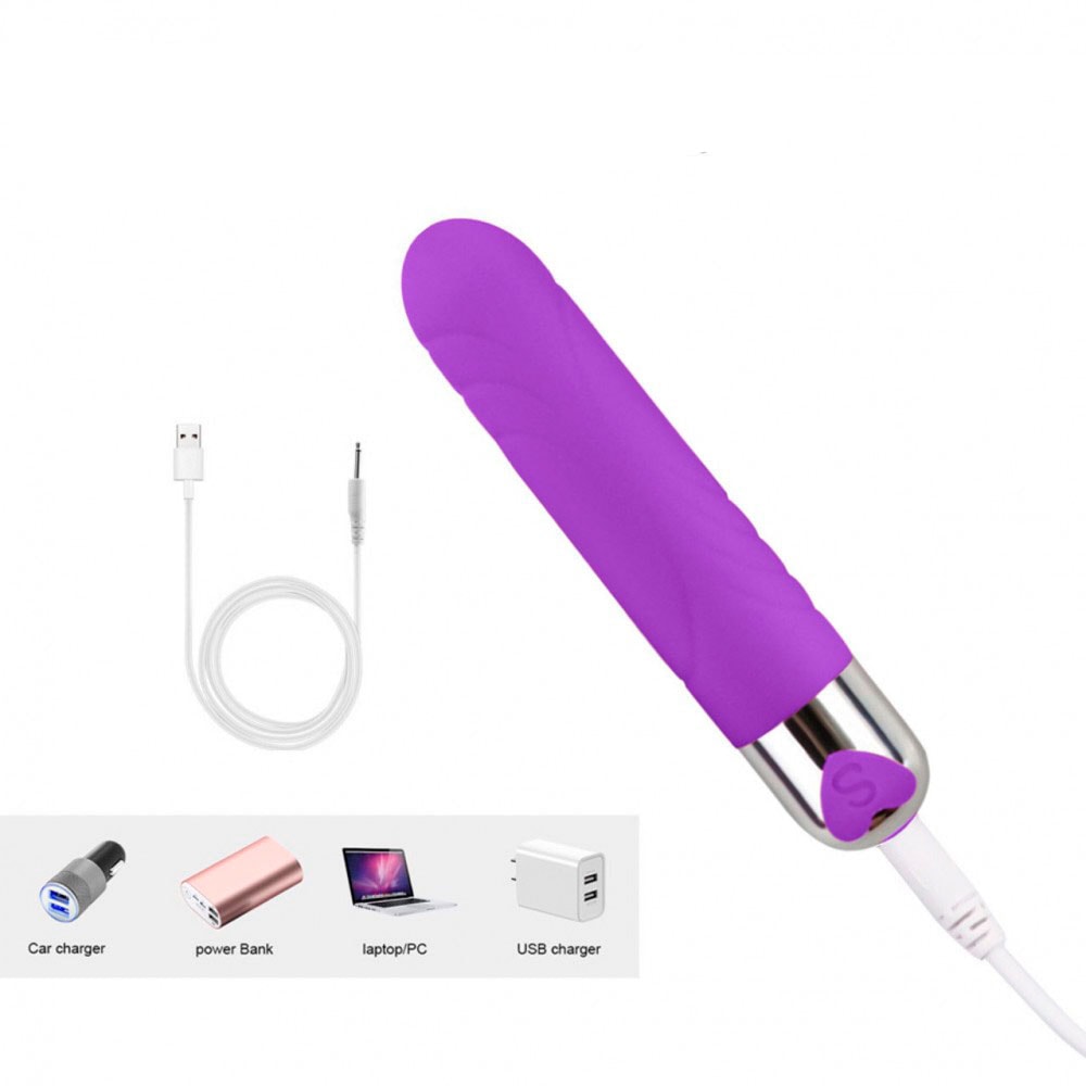Vibrador Personal em Silicone com Textura Anelar, 12 Modos de Vibração e Recarregável - YouVibe G-Spot Vibrator | 10 x 2,4 cm  | Cor: Roxo - 3