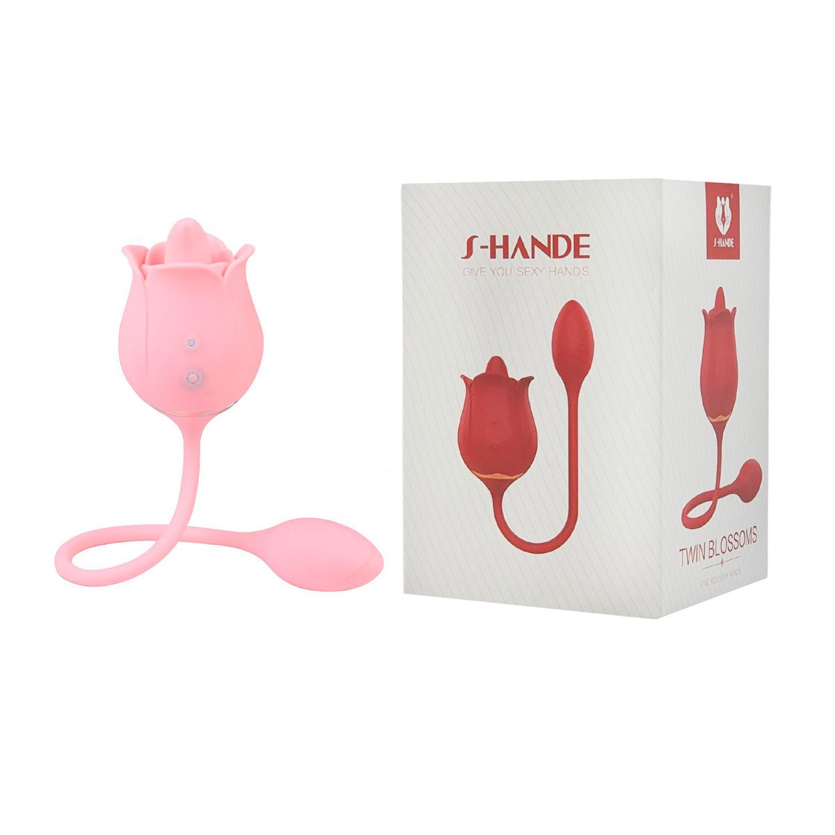 Vibrador de Ponto G e Clitóris Recarregável com Formato de Rosa, 9 Modos de Estimulação e Vibração - S-hande Twin Blossoms | Disponível em 2 Cores - 4