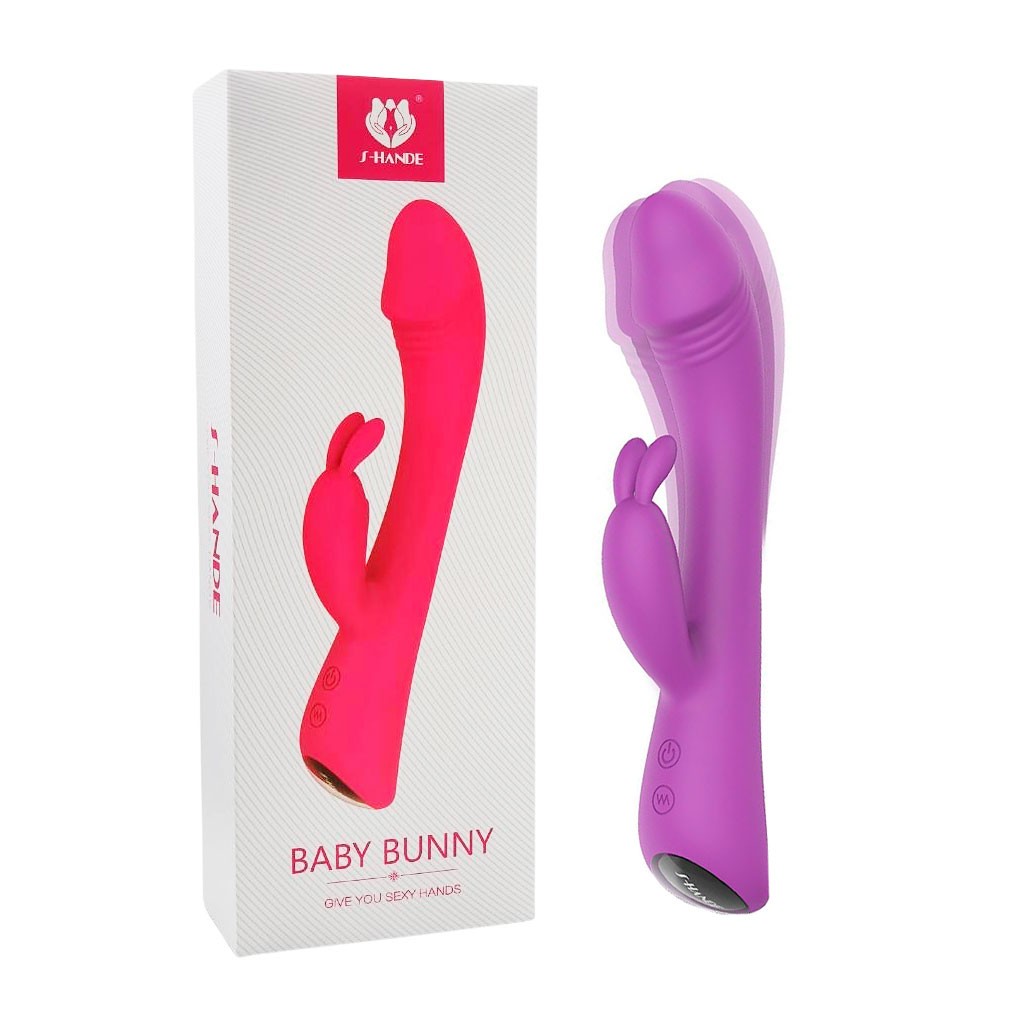 Vibrador Rabbit com Formato de Glande Definida, 9 Modos de Vibração, Recarregável e Luz Led - S-Hande Baby Bunny | 13 x 3,4 cm | Disponível em 2 Cores - 1