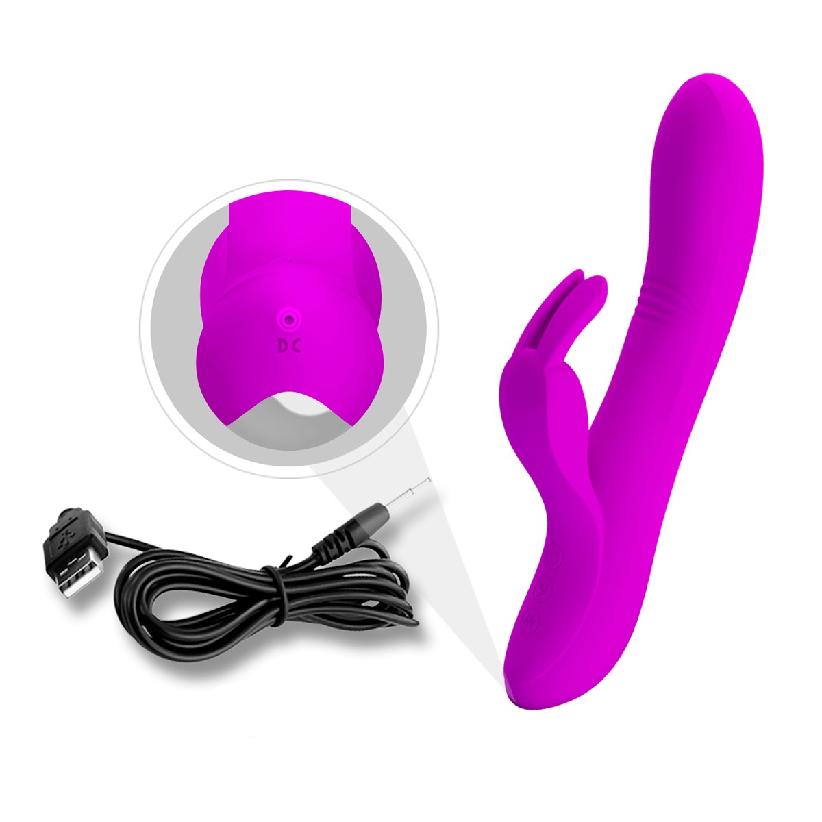 Vibrador Rabbit com 7 Modos de Vibração, 4 Movimentos, Recarregável e Resistente à Água - Pretty Love Dylan | 13 x 3,5 cm | Disponível em 3 Cores - 8