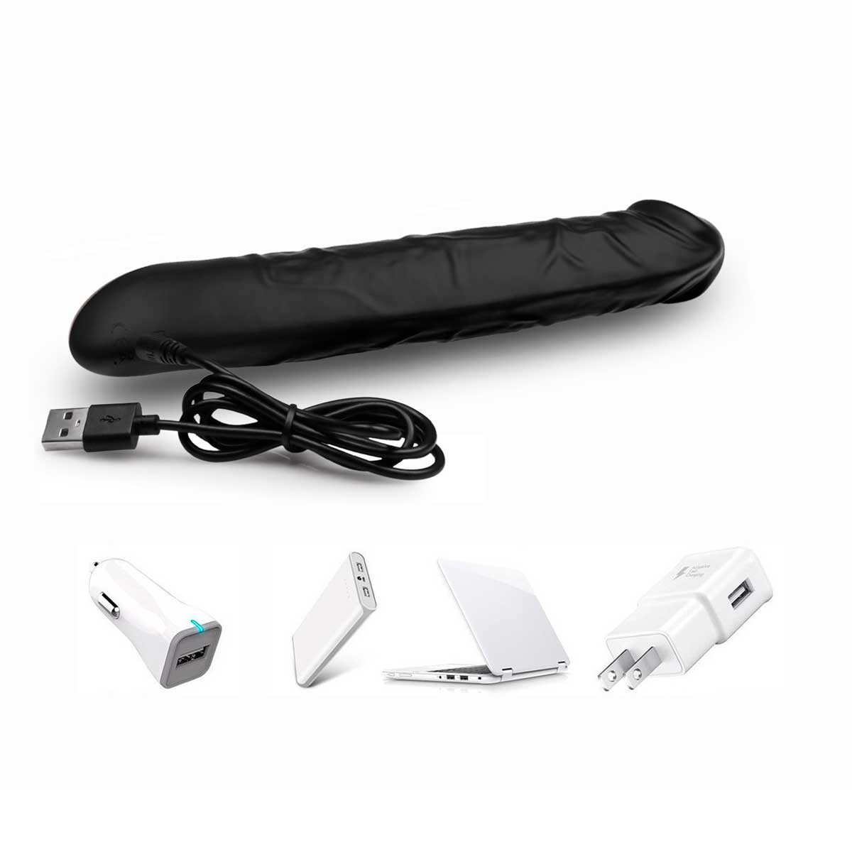 Vibrador Ponto G Recarregável em Formato de Pênis com Glande, 10 Modos de Vibração e Resistente à Água - Winy Terry | 17 x 3,4 cm - 6