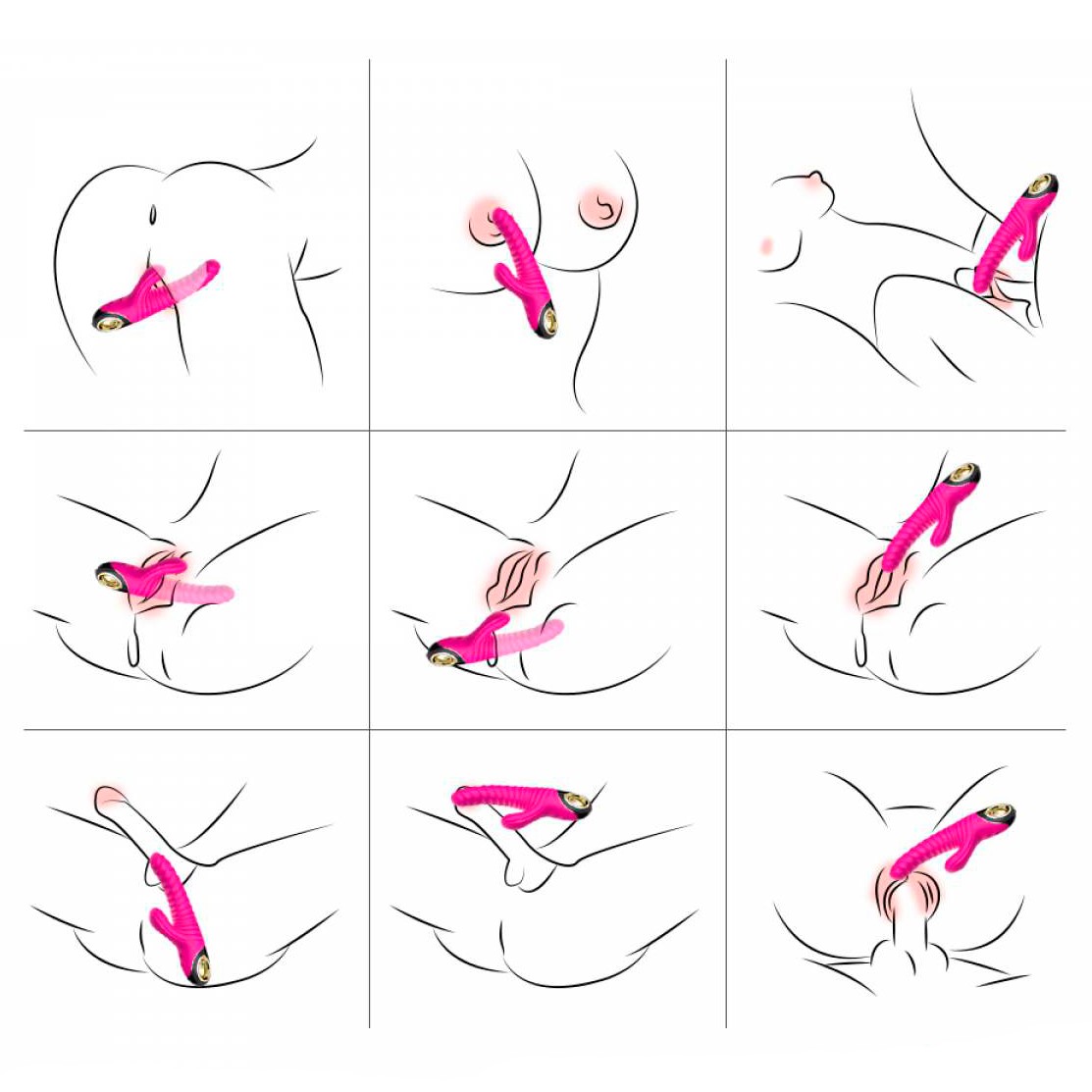 Vibrador de Ponto G com Estimulador de Clitóris em Silicone, Texturas Onduladas, 9 Modos de Vibração, Motor Duplo e Recarregável - Rabbie Vibrator | 12 x 3,5 cm - 4