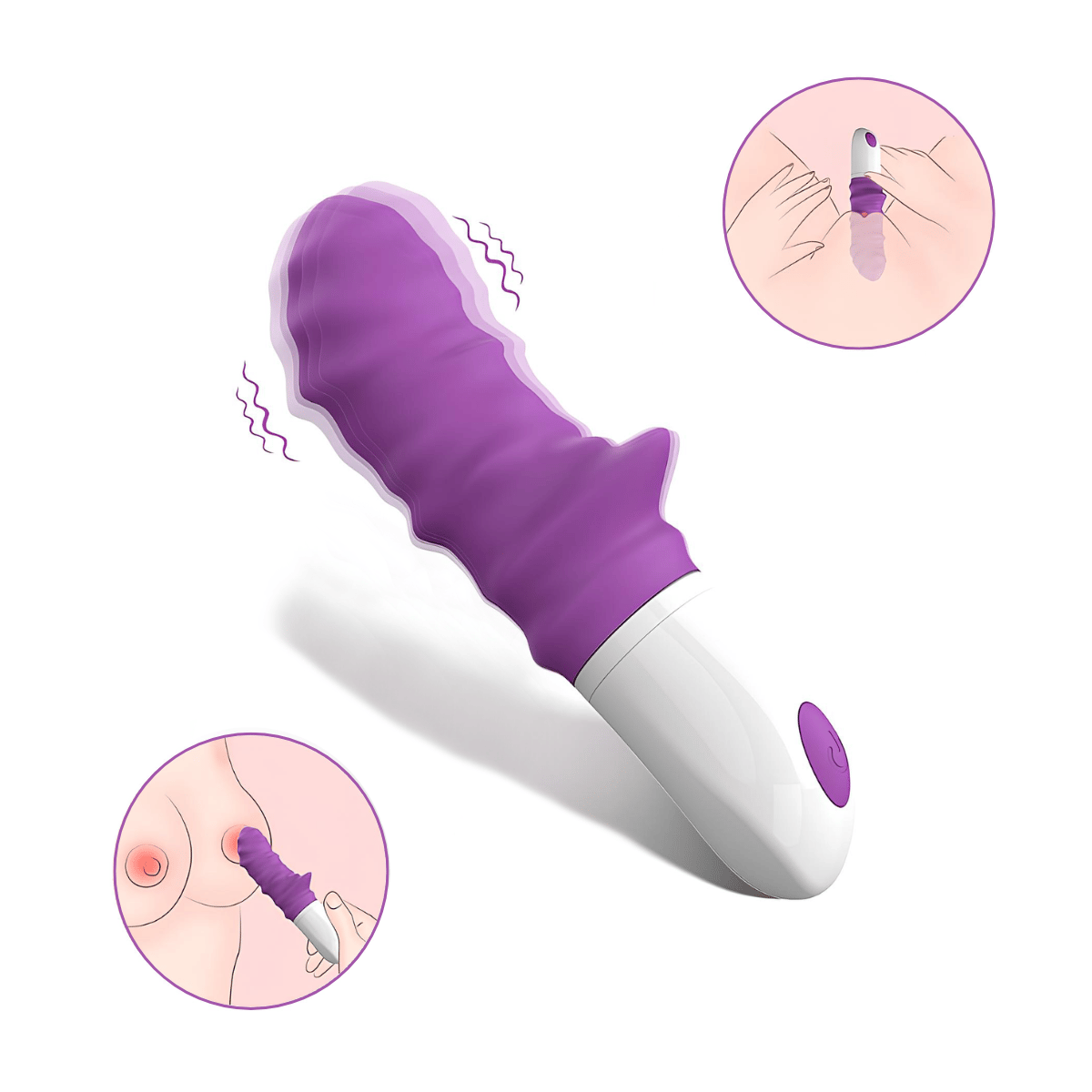 Vibrador de Ponto G em Silicone Flexível com Relevos e 9 Modos de Vibração - S-Hande Sparta 3 | 8,5 x 4,1 cm | Disponível em 2 Cores - 4