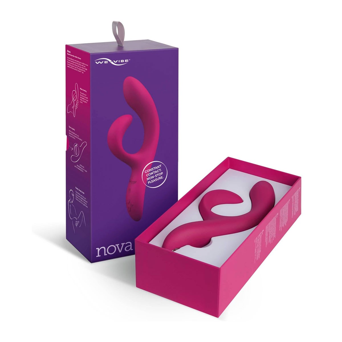 Vibrador de Ponto G em Silicone com 13 Vibrações, Plug Lateral, Aplicativo para Controle de Vibração e Recarregável - We-Vibe Nova 2 | 22 x 3,5 cm - 2