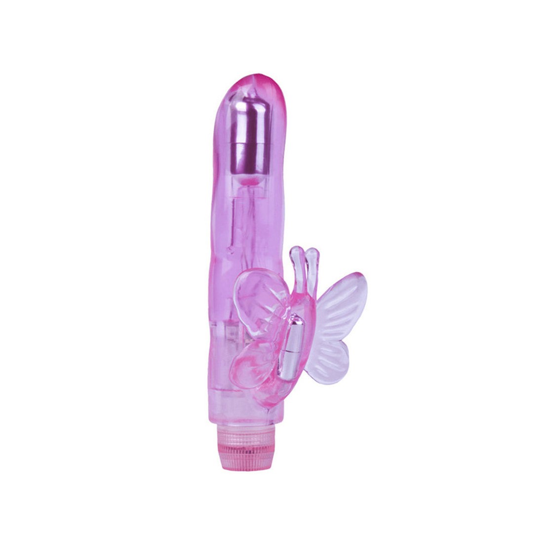 Vibrador Rabbit em Jelly com Vibração Multivelocidade e Estimulador de Clitóris em Forma de Borboleta - Aphrodisia Dual Stimulator Butterfly | 11,8 x 3,1 cm | Disponível em 2 Cores - 2