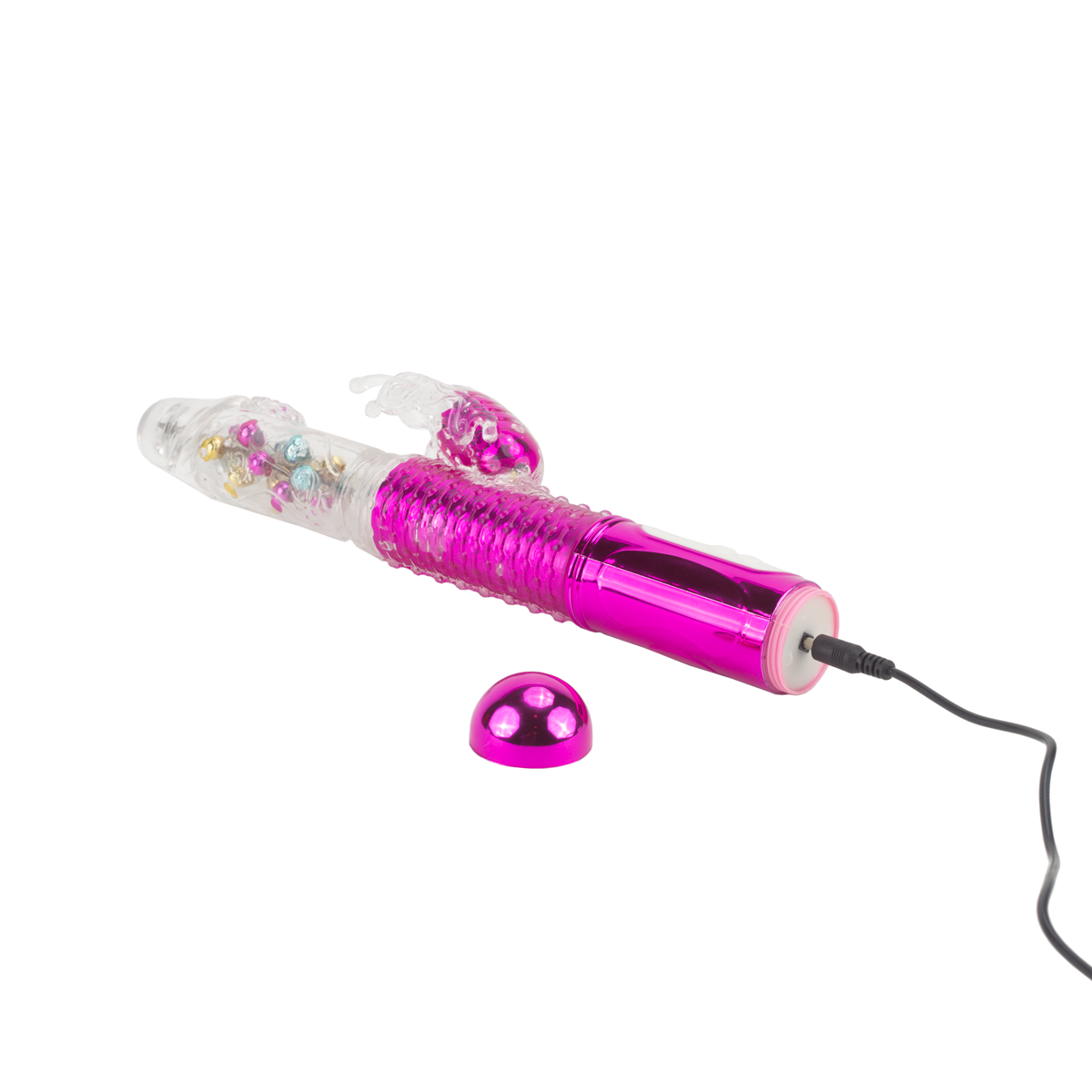 Vibrador Rabbit Recarregável com Movimento Vai e Vem, Estimulador de Clitóris em Forma de Borboleta e 36 Modos de Vibração - Devices Vibration Balls | 12,5 x 3,6 cm | Disponível em 3 Cores - 11