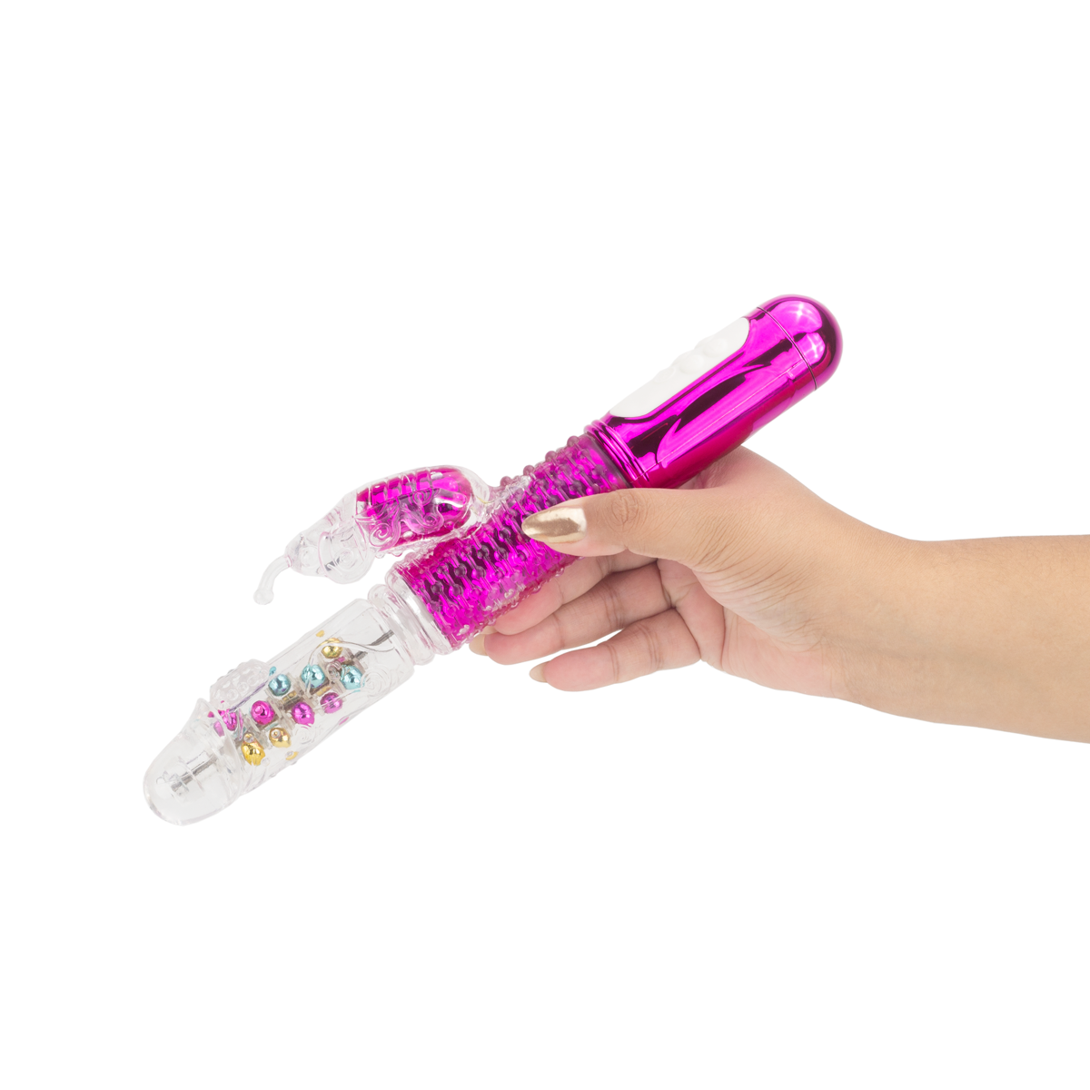 Vibrador Rabbit Recarregável com Movimento Vai e Vem, Estimulador de Clitóris em Forma de Borboleta e 36 Modos de Vibração - Devices Vibration Balls | 12,5 x 3,6 cm | Disponível em 3 Cores - 7