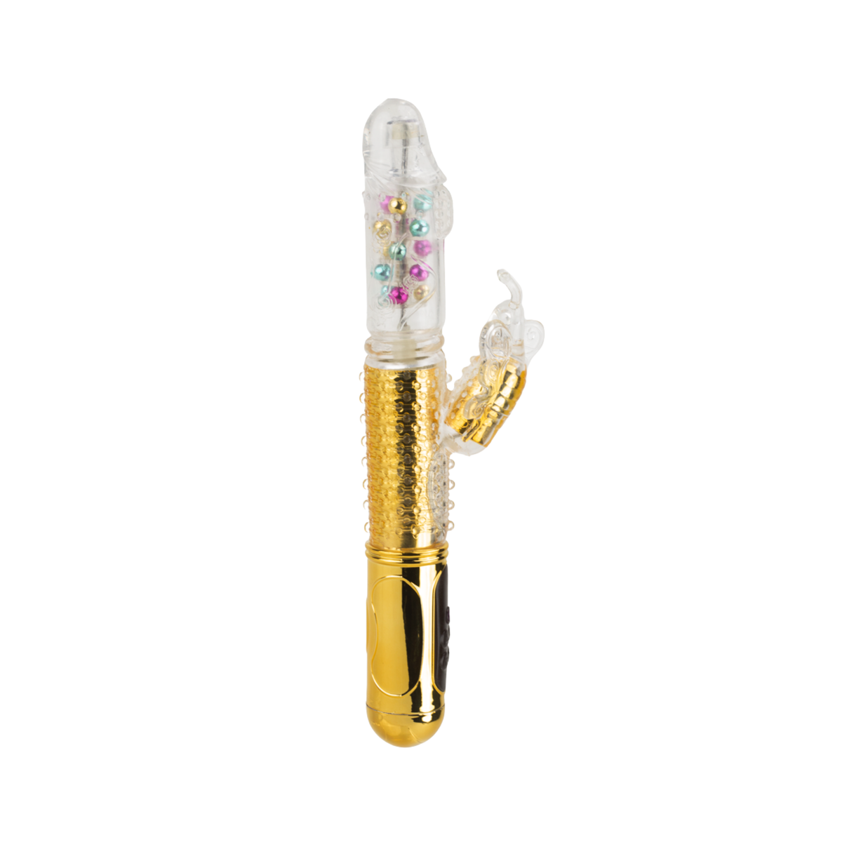 Vibrador Rabbit Recarregável com Movimento Vai e Vem, Estimulador de Clitóris em Forma de Borboleta e 36 Modos de Vibração - Devices Vibration Balls | 12,5 x 3,6 cm | Disponível em 3 Cores - 12