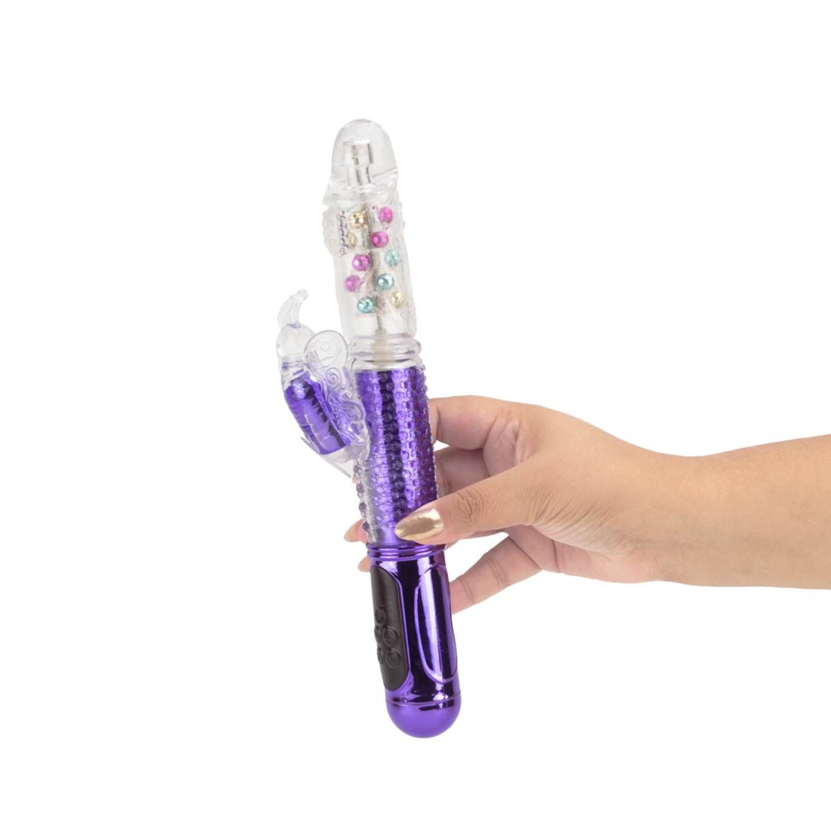 Vibrador Rabbit Recarregável com Movimento Vai e Vem, Estimulador de Clitóris em Forma de Borboleta e 36 Modos de Vibração - Devices Vibration Balls | 12,5 x 3,6 cm | Disponível em 3 Cores - 6