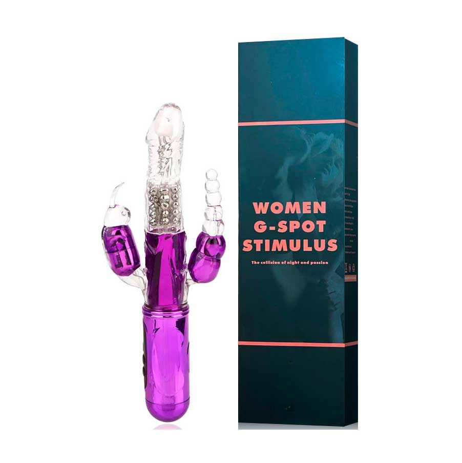 Vibrador Rabbit Rotativo Triplo com 3 Motores, 38 Modos de Vibração, 7 Velocidades de Rotação e Recarregável - Stimulus | 11,5 x 3 cm | Disponível em 3 Cores - 6