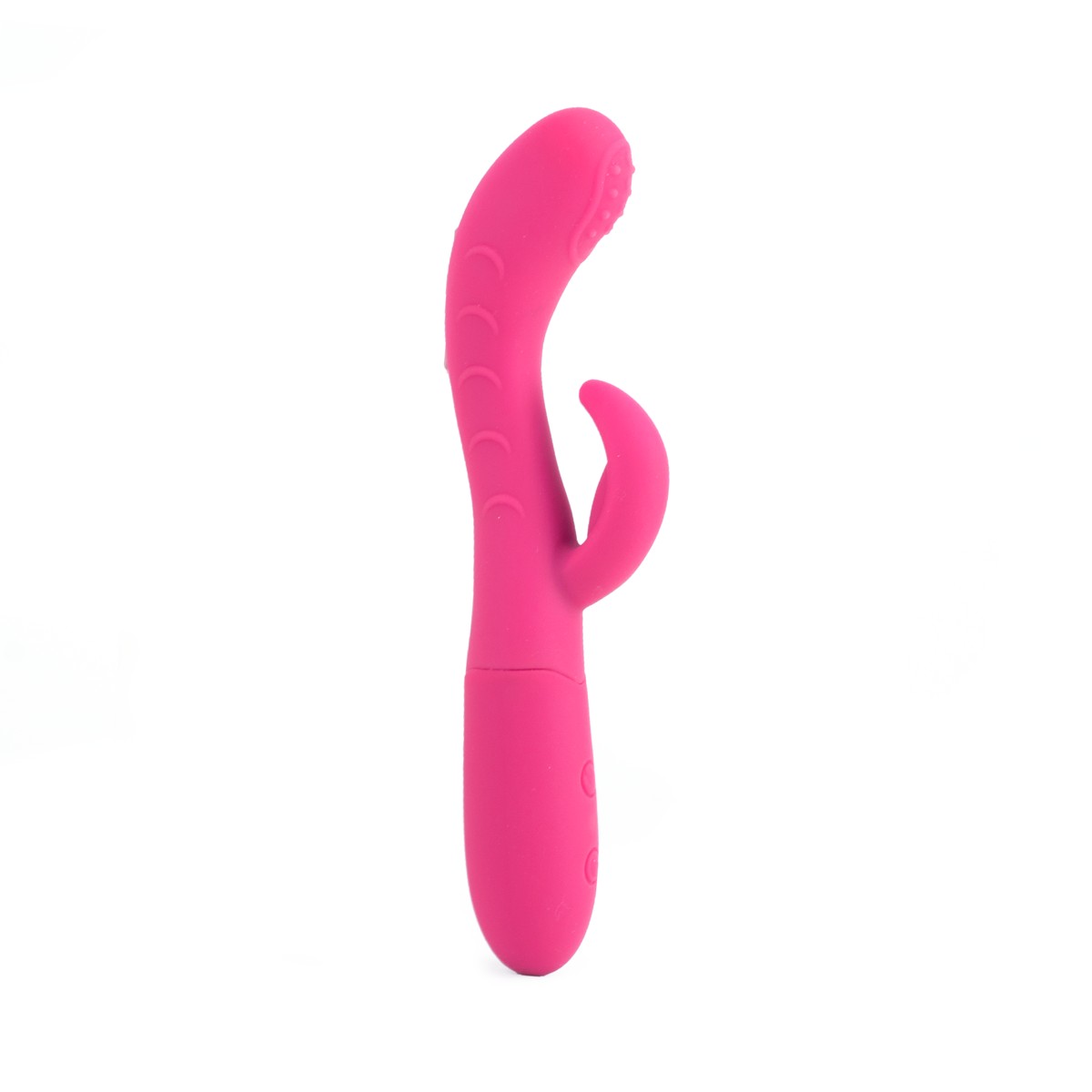Vibrador Rabbit em Silicone com 2 Motores, 10 Modos de Vibração e Texturas - Flat | 9,5 x 3 cm | Disponível em 2 Cores - 1