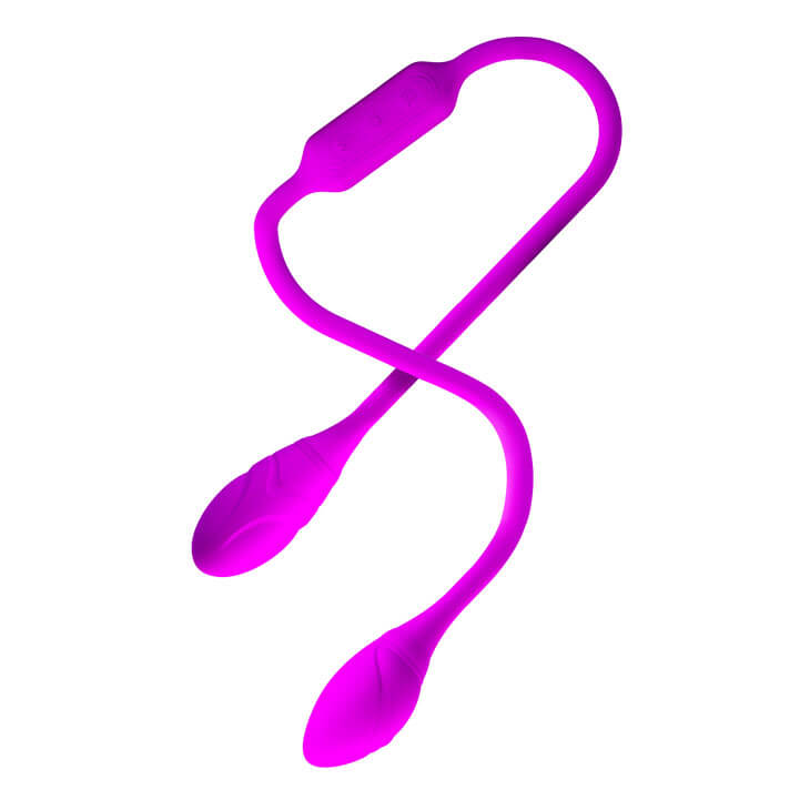 Vibrador Recarregável Duplo Unissex com 12 Modos de Vibração em Cada Motor e Resistente à Água - Pretty Love Dream Lover's Whip - 67 x 3,2 cm - 2