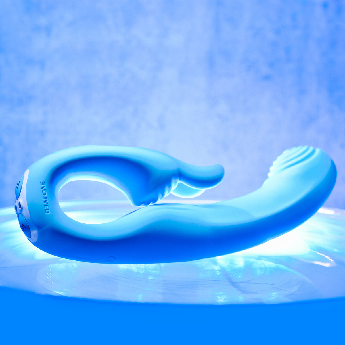 Vibrador Duplo Recarregável com Design Flexivel e 7 Modos de Vibração - Evolved Sea Breeze Bunny | 18 x 3,6 cm - 3