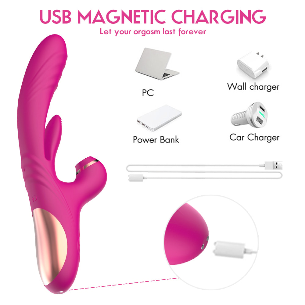 Vibrador Recarregável em Silicone com 3 Modos Vai e Vem no Ponto G, 7 Modos de Sucção e 7 Modos de Batidinhas - Daifuni Vip Mix | Disponível em 2 Cores - 8