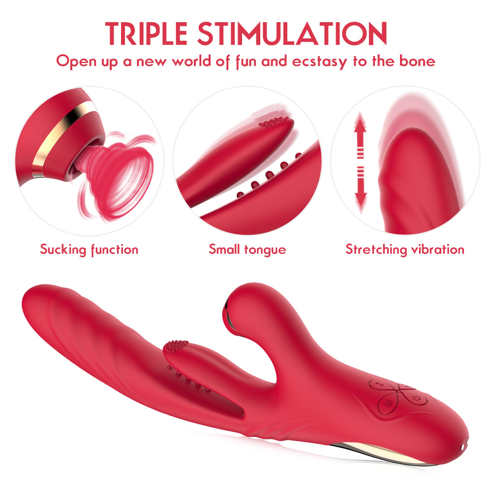 Vibrador Recarregável em Silicone com 3 Modos Vai e Vem no Ponto G, 7 Modos de Sucção e 7 Modos de Batidinhas - Daifuni Vip Mix | Disponível em 2 Cores - 4