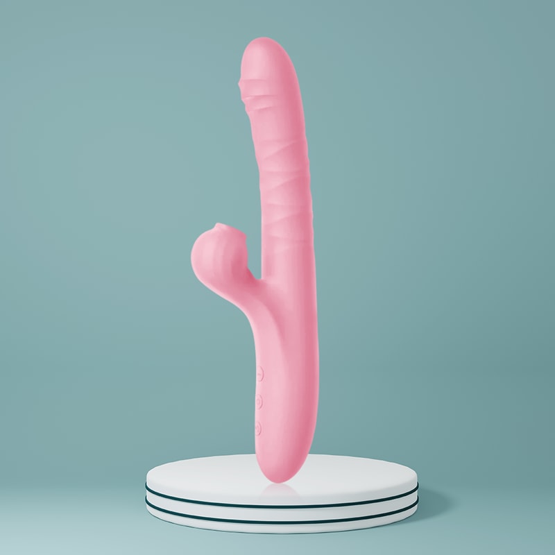 Vibrador em Silicone com Texturas Onduladas e Estimulador de Ponto G e Clitóris - Adão & Eva | 12,5 x 3,5 cm | Disponível em 2 Cores - 1