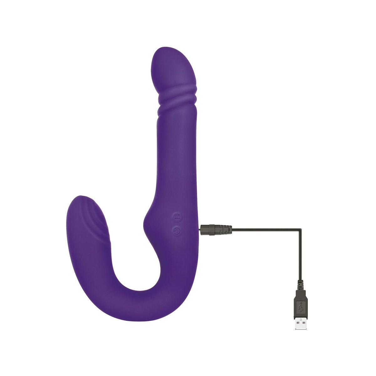 Vibrador Strap On Recarregável com 7 Modos de Vibração e 4 Pulsações - Adam & Eve "Eve's Ultimate Thrusting Strapless Strap-On" | 14,3 x 3,6 cm | 9,1 x 3,7 cm - 9