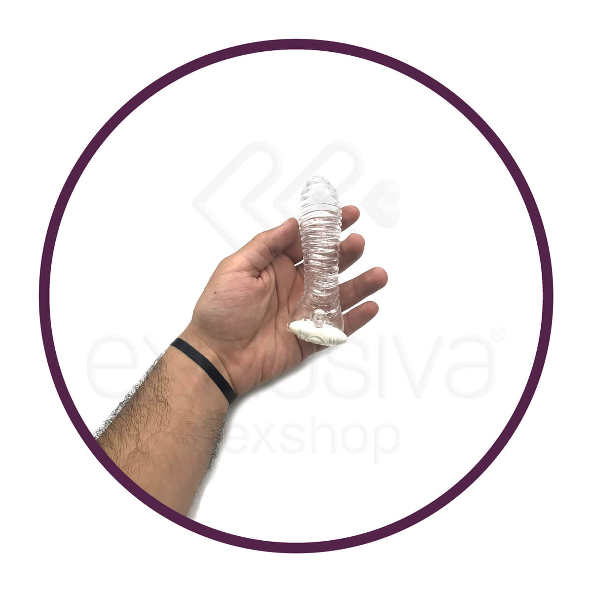 Capa Peniana com Cerdas Feitas em Silicone Translucido e Capsula Estimuladora de Clítoris - Vibrating Sleeve Cascavel | 12,2 x 3,1 cm - 4