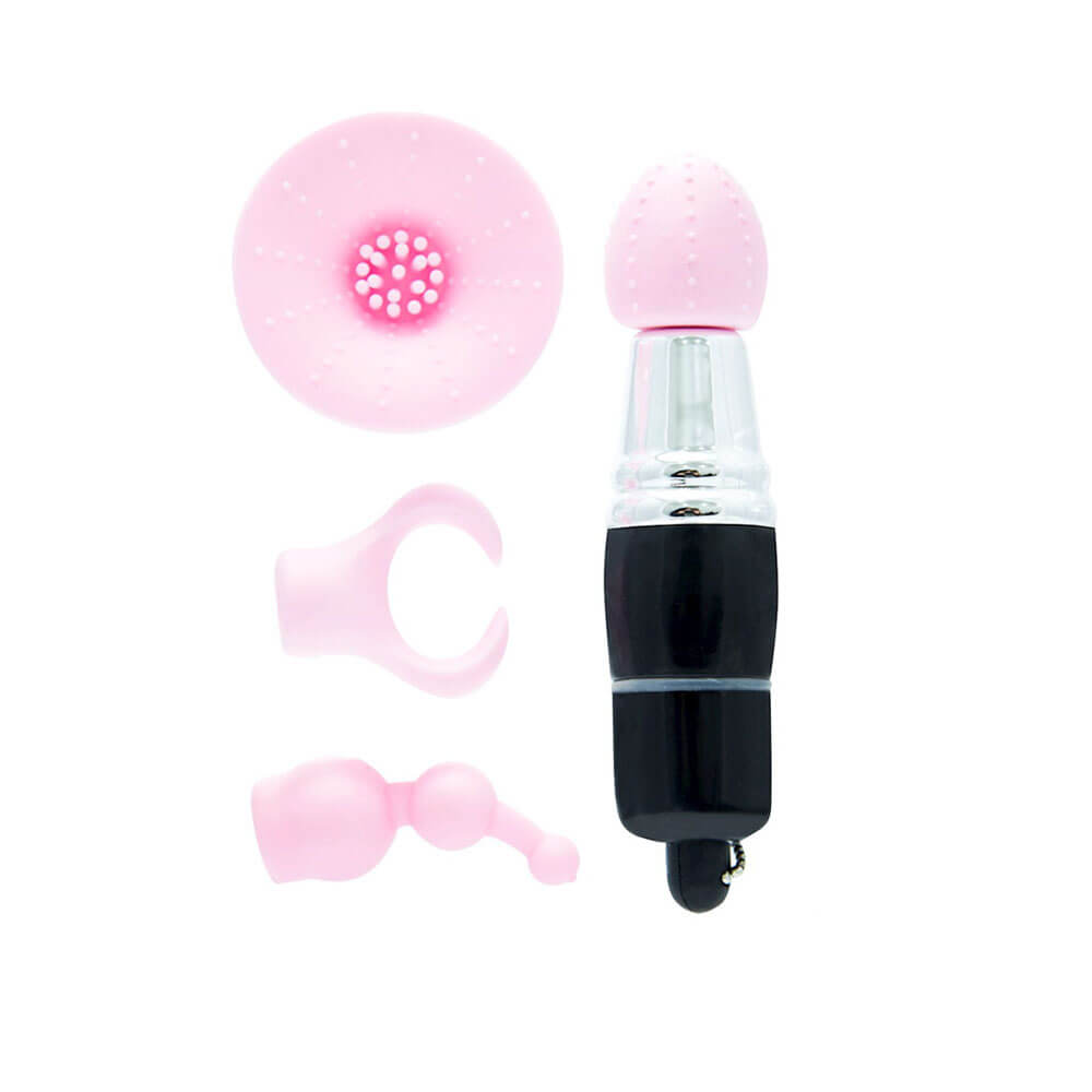 Mini Massageador com Vibração Única e 4 Cabeças Removíveis - Vibrating Stick | Disponível em 2 Cores - 4
