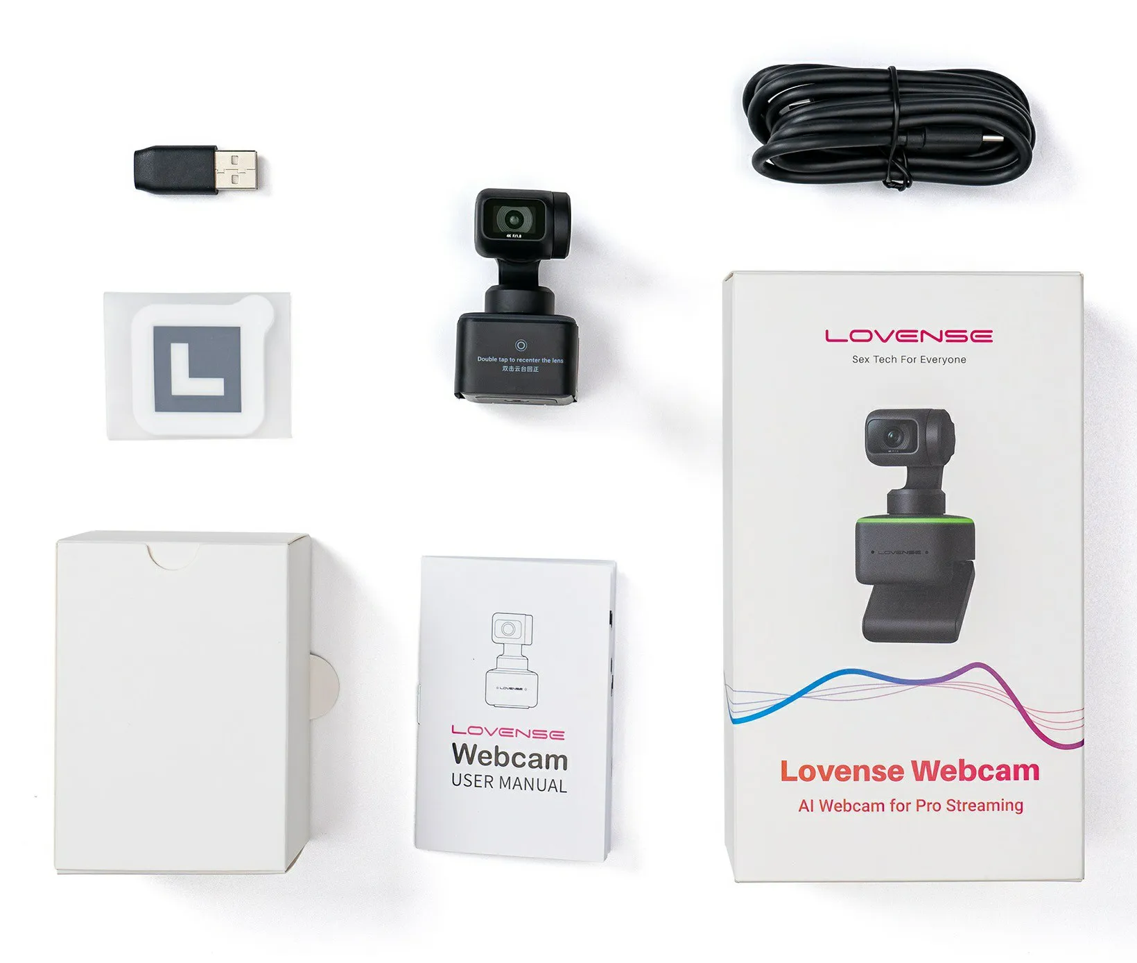 Webcam 4k 60FPS para Cam Girl com Inteligência Artificial, Sensor de Rastreamento e Controle de Gestos - Lovense | 6 x 2,7 cm - 6